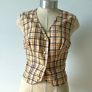 Vintage plaid handmade vest - excellent condition